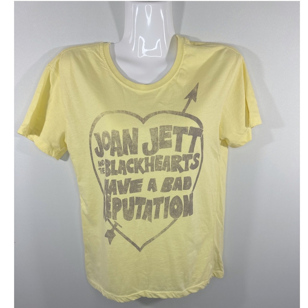 Joan Jett‎ and the Blackhearts Yellow Bad Reputation Band Graphic T-Shirt XS
